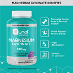 Qunol Magnesium Glycinate Gummies 120mg, Vegetarian, Gluten-Free, 90ct | Support Nerve, Bone & Muscle Health, Cognitive Performance, Healthy Stress Response, Restful Sleep; Vegetarian, Non-GMO
