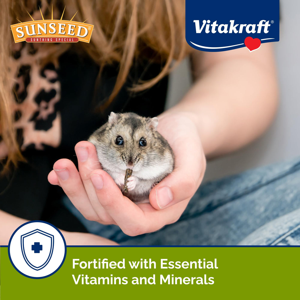 Sunseed Vitakraft Vita Prima Dwarf Hamster Food 2 lb Bag with Fruits Vegetables Grains and Seeds Providing Wholesome Daily Nutrition and Foraging Variety for Happy Healthy Small Pets