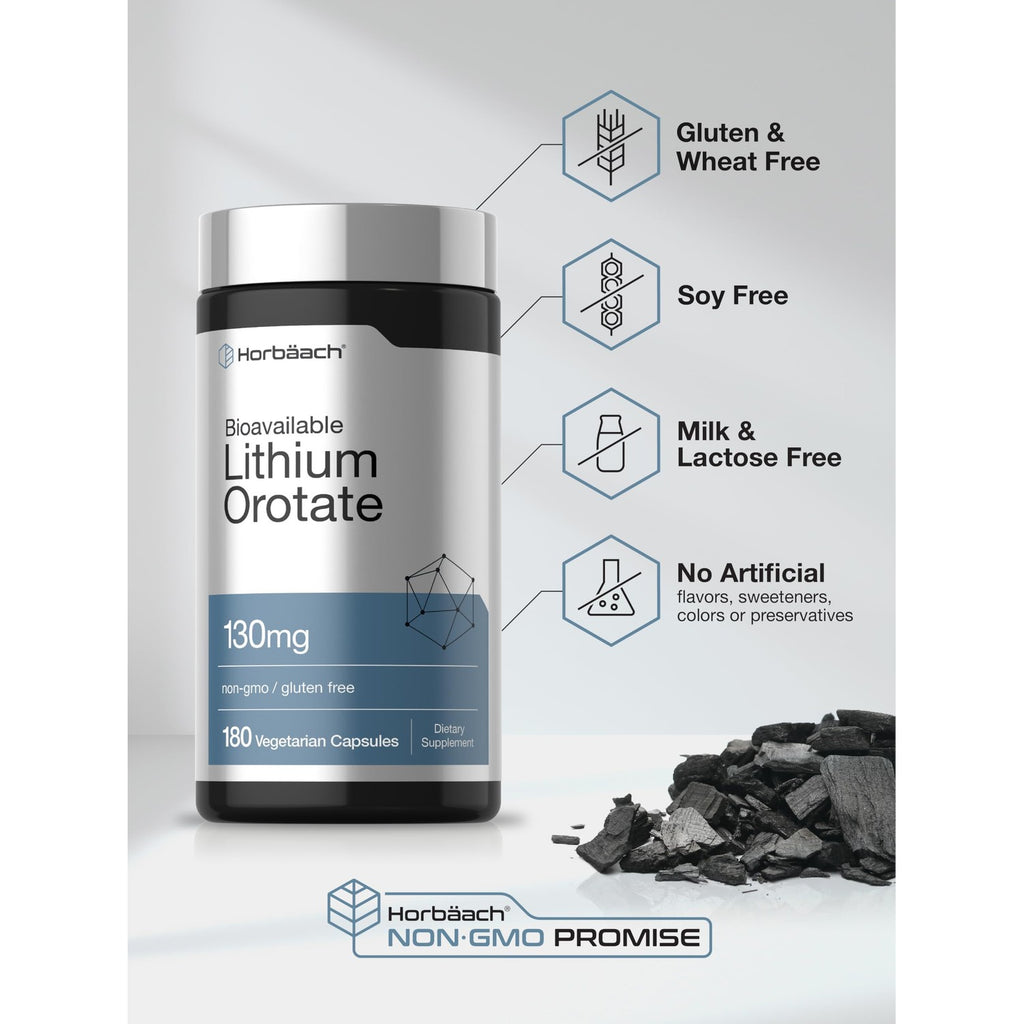 Horbäach Lithium Orotate 130mg | 180 Capsules