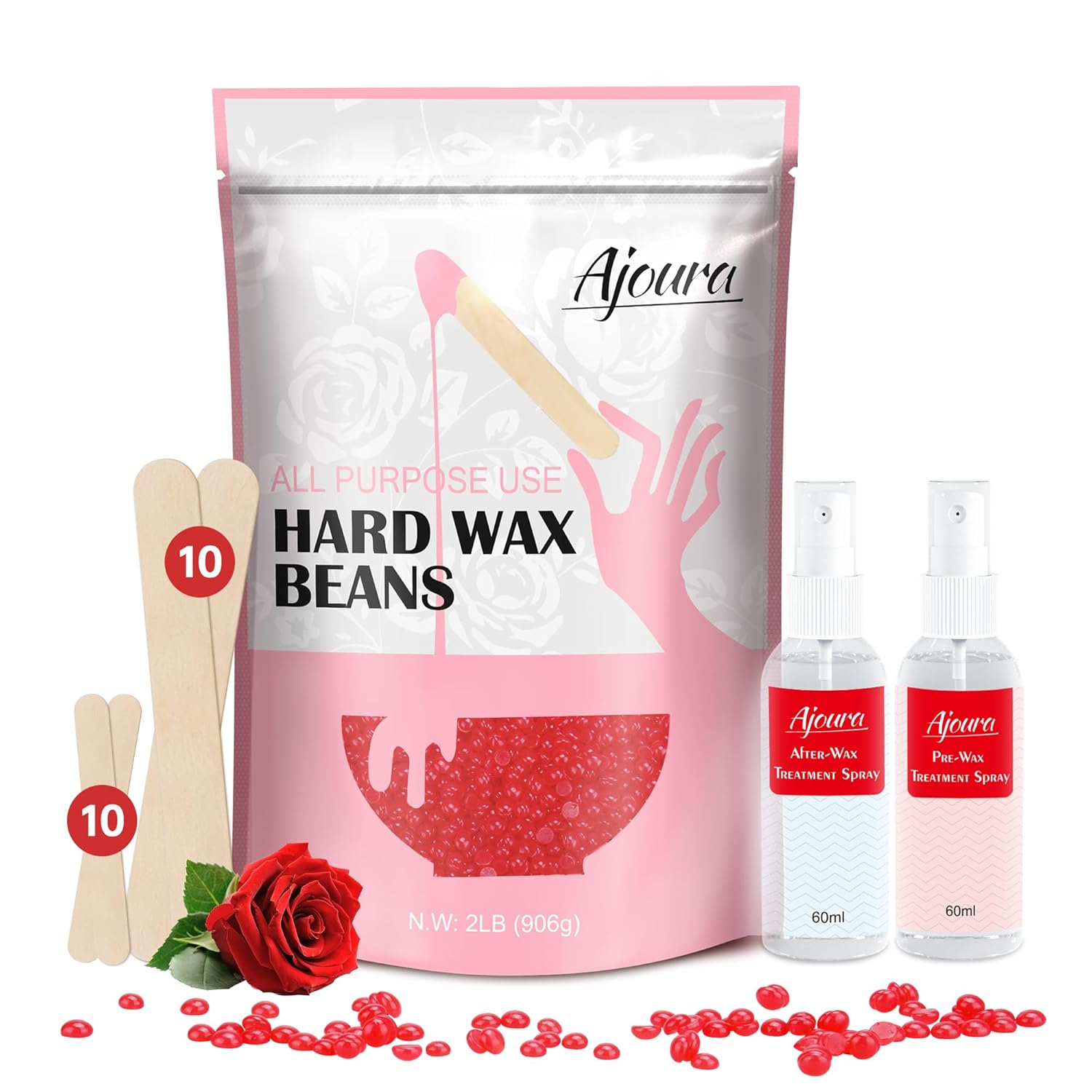Buy now Ajoura 1lb Refill Wax Beans for Hair Removal Kit, Brazilian Coarse Waxing for Bikini, Face, Eyebrow, Back, Chest, Legs, Armpit, At Home Waxing Beads for Women Men Red - 2LB at indiglob india