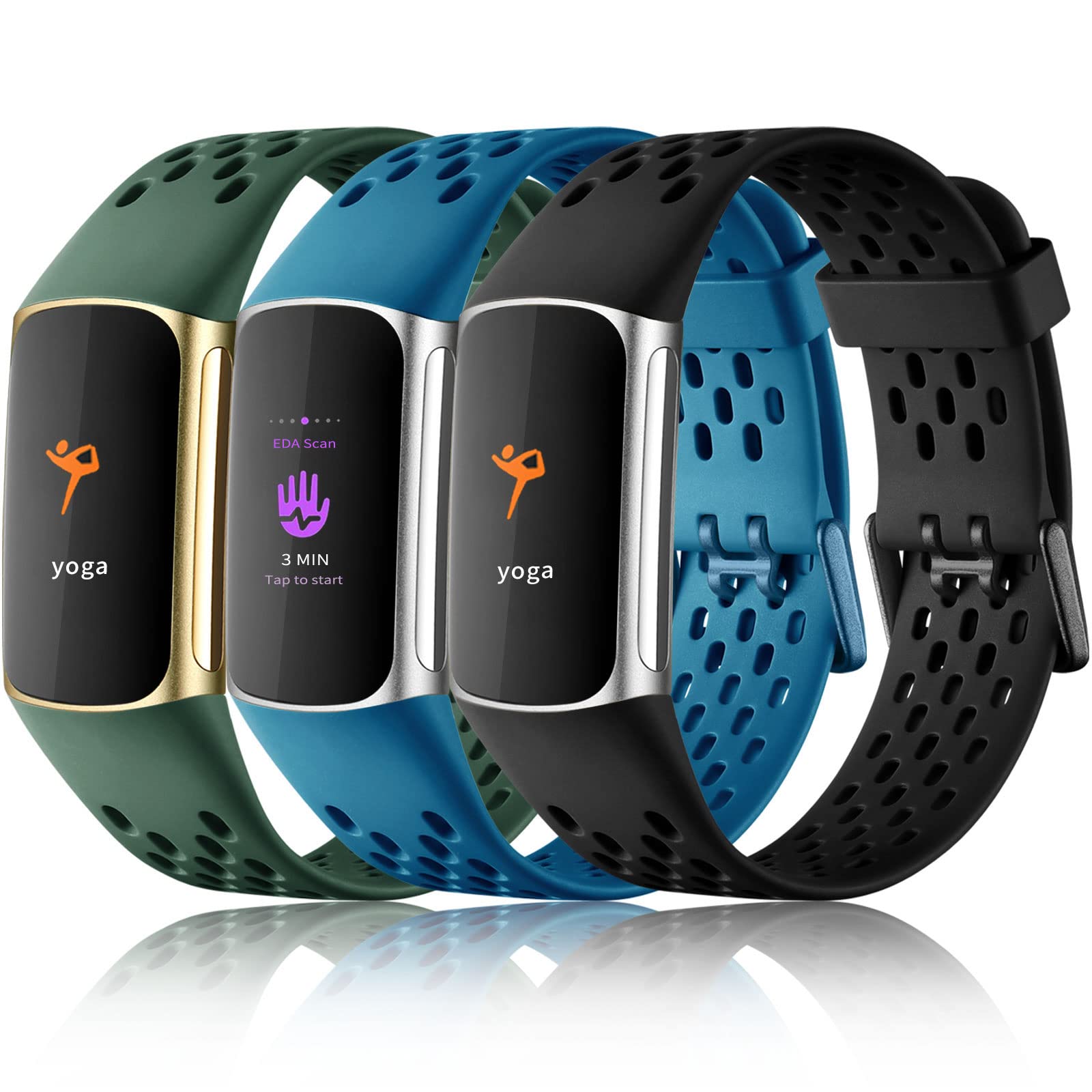 Buy now Maledan Compatible with Fitbit Charge 5/ Fitbit Charge 6 Bands Women Men, Breathable Sport Band Soft Waterproof Replacement Wristbands Strap for Fitbit Charge 5/ Charge 6 Advanced Fitness Tracker at indiglob india