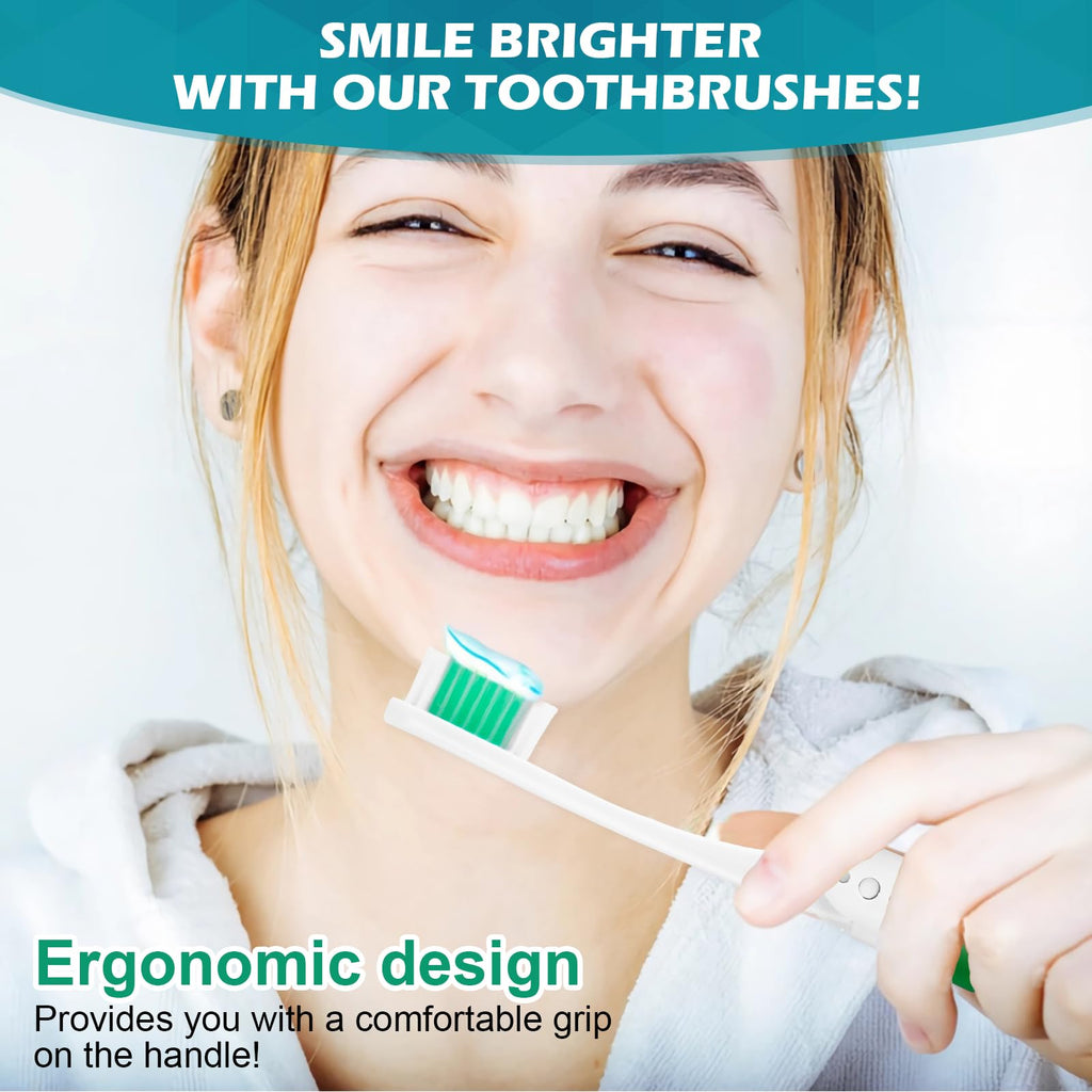 Navona 20 PCS Travel Toothbrush Set, Travel Size Folding Toothbrush