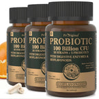 Probiotics for Women & Men, 100 Billion CFU Probiotic for Digestive, Gut & Immune Health - with Prebiotics, Bioflavonoids & Digestive Enzyme, 35 Strains Raw Probiotic Supplement, 180 Caps