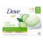 Dove Beauty Bar Soap Cool Moisture Cucumber & Green Tea Scent, 2 Bars for Refreshed Skin, Leaves Skin Refreshed 3.75 oz