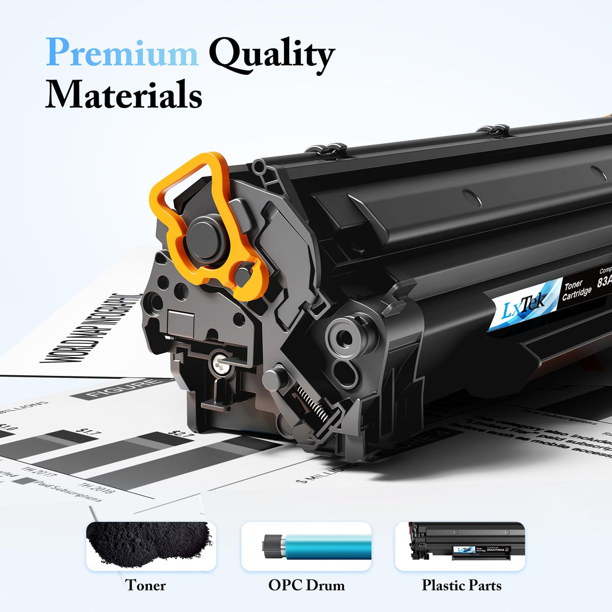 LxTek 83a Toner Cartridge Black Replacement for HP 83A CF283A 83X CF283X