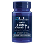 Life Extension BioActive Folate & Vitamin B12, Promotes Heart, Brain & GI Tract Health, Non-GMO, Gluten-Free, Vegetarian, 90 Capsules | BioActive Folate & Vitamin B12 Promotes Heart, Brain & GI Tract Health, Non-GMO, Gluten-Free & Vegetarian