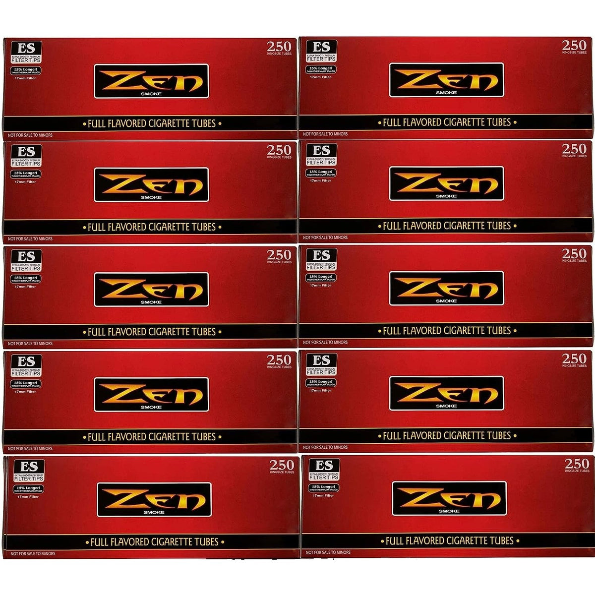 ZEN King Size Full Flavor Cigarette Tubes - 10 Boxes