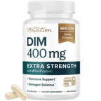 DIM Supplement 400MG Extra Strength, Hormone Balance for Men & Women, 90 Ct | Menopause Acne Hot Flashes Prostate & Antioxidant Support, Third-Party Tested, Non-GMO, Soy-Free, Gluten-Free, 90 Capsules