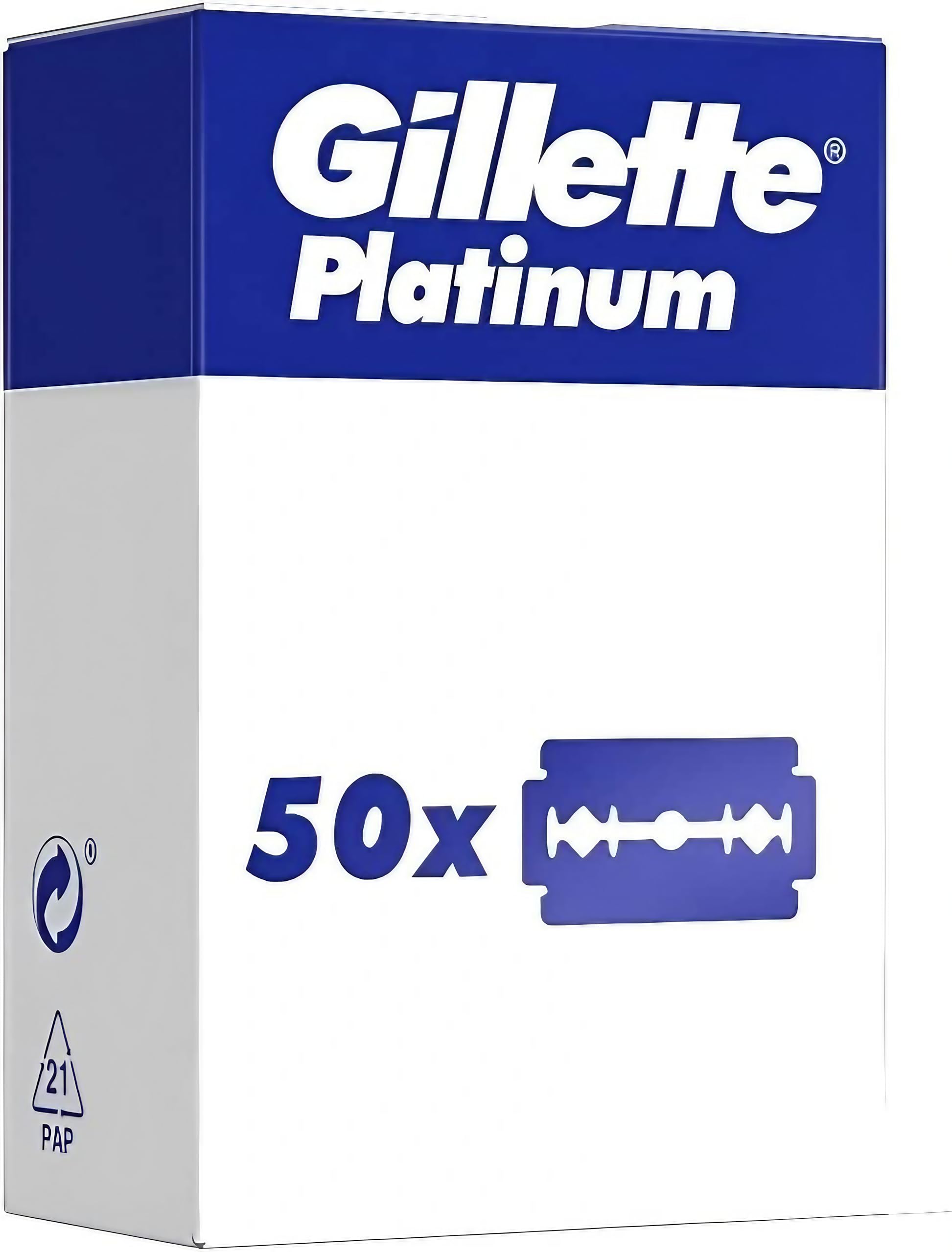 Buy now Gillette Double Edge Platinum Safety Razor Blades for Men, Pack of 50 Stainless Steel Refill Blades at indiglob india