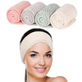 Buy now Whaline 4 Pack Spa Facial Headband Makeup Hair Wrap Adjustable Hair Band Soft Towel Head Band for Face Washing, Shower Sports Yoga (Pea Green, Pink, Beige, Light Gray) Pea Green, Pink, Beige, Light Gray at indiglob india