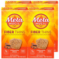 Metamucil Fiber Thins, Daily Fiber Supplement Snack, Psyllium Husk Powder, 5g Fiber per Serving, Supports Digestive Health and Satisfies Hunger, Cinnamon Spice Flavor, pack of 4, 12 Servings each
