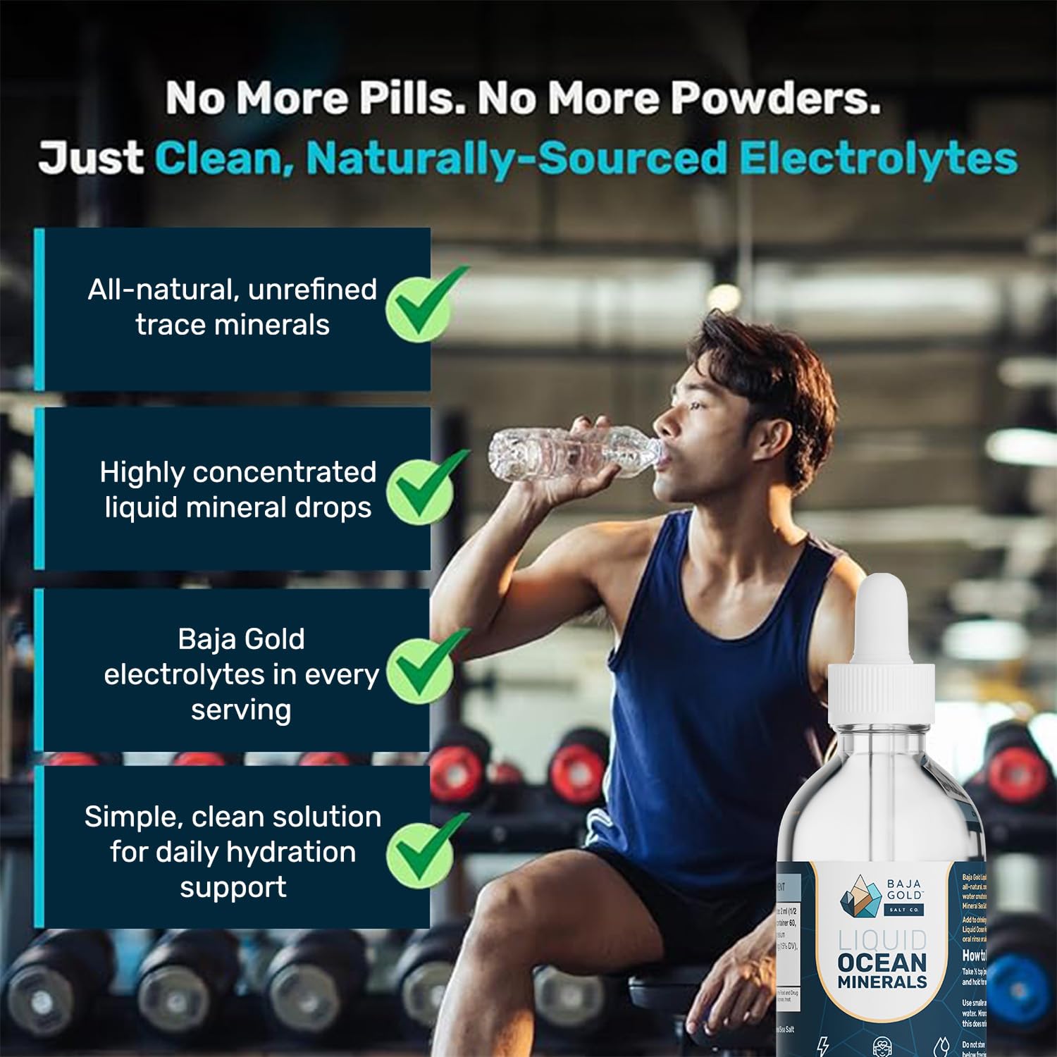 Baja Gold Liquid Trace Minerals Drops, Gary Brecka Choice, Glass, 4 fl oz | Sea of Cortez Ionic Electrolyte Drops, Glass Bottle, Unrefined Mineral Saline for Drinking Water and Food, 30-Day Supply