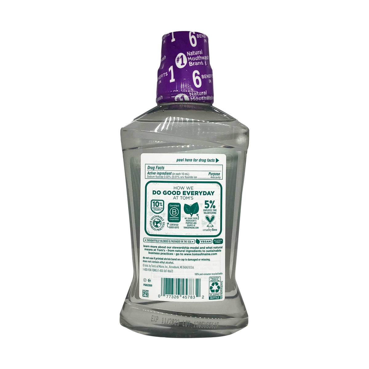 Tom's of Maine, Whole Care Natural Mouthwash - Fresh Mint, 16 Ounce