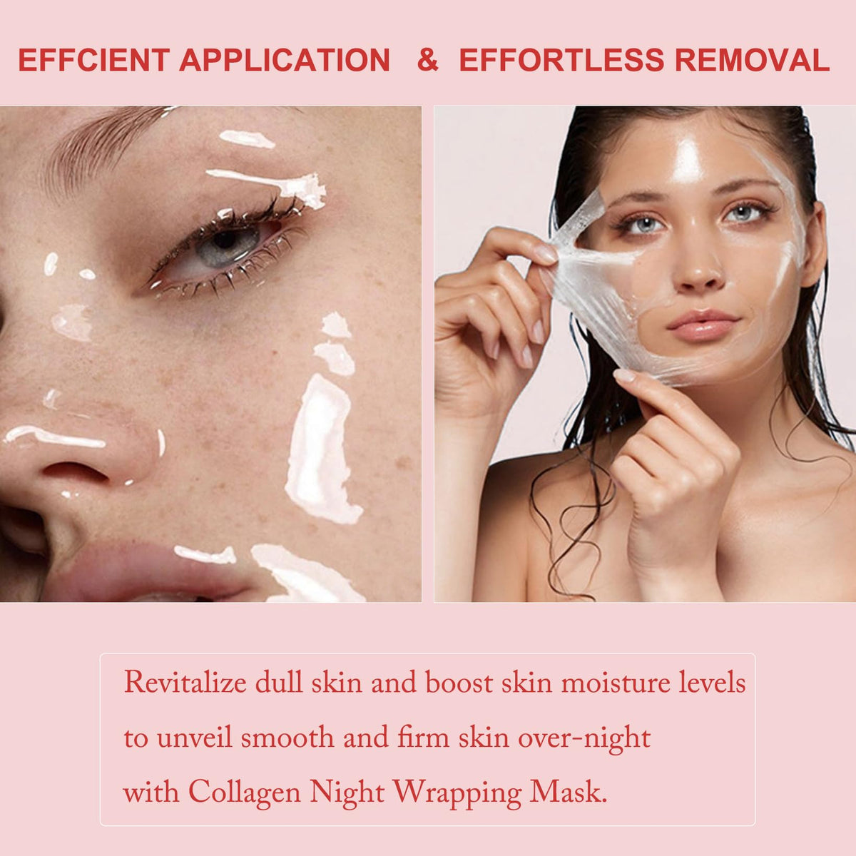 Ayzololo Collagen Mask,Collagen Night Wrapping Mask,Overnight Wrapping Mask,Peel Off Face Mask,Elasticity and Hydration Care,2.53 fl.oz(Brush Included)