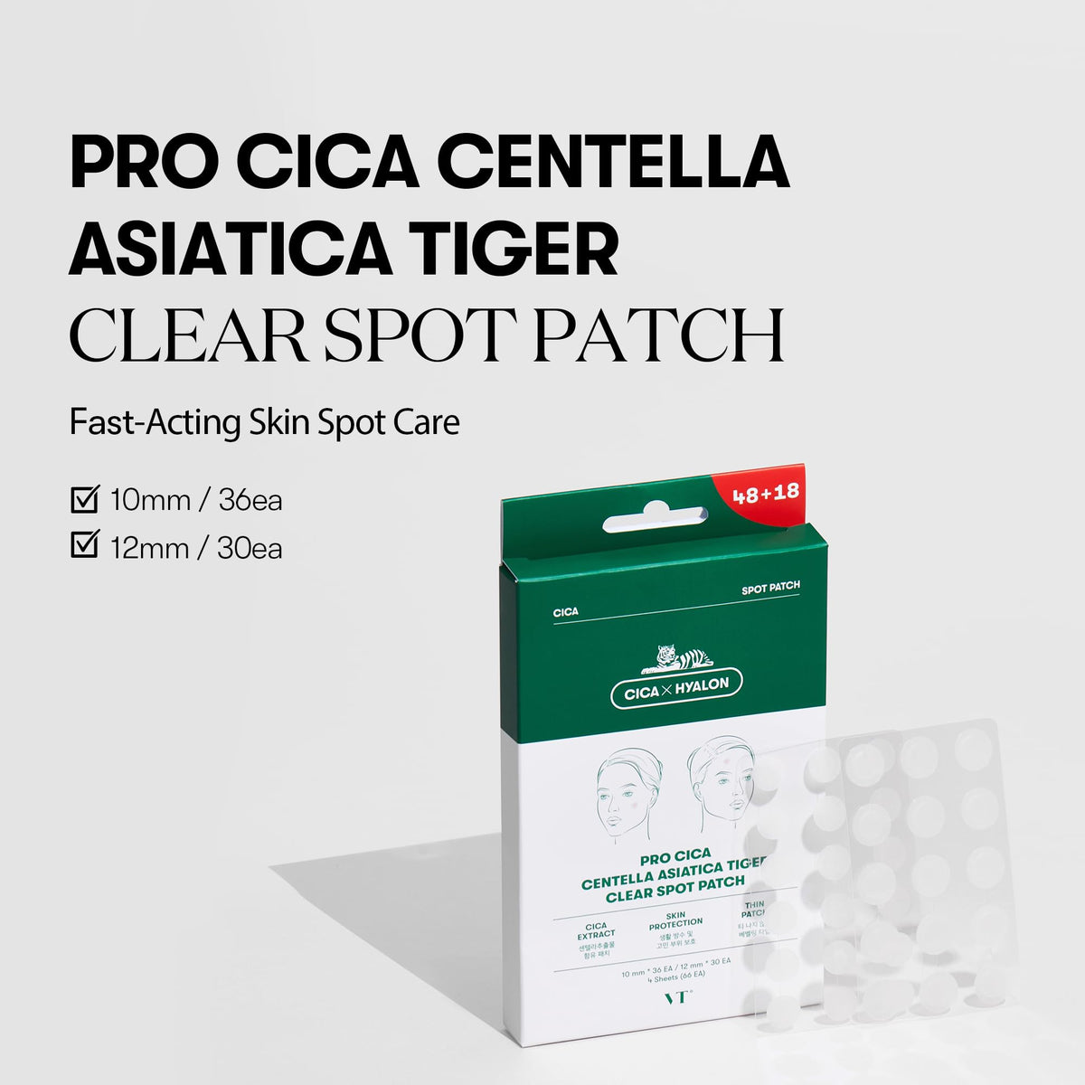 VT COSMETICS Pro Cica Pimple Patches, 66 Count, 2 Sizes