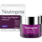 Neutrogena Triple Age Repair Night Face Moisturizer, 1.7 oz | Hexinol Technology & Vitamin C, Anti-Wrinkle Face Cream, Visibly Reduces Wrinkles & Firms Skin While You Sleep