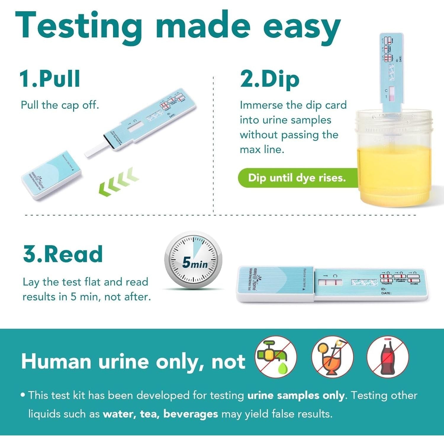 Buy now Easy@Home Marijuana Urine Drug Test Kit [15 Pack] - THC Tests for Home Use - Weed Detox Testing Kits with 50ng/ml Cutoff Level #EDTH-114 at indiglob india