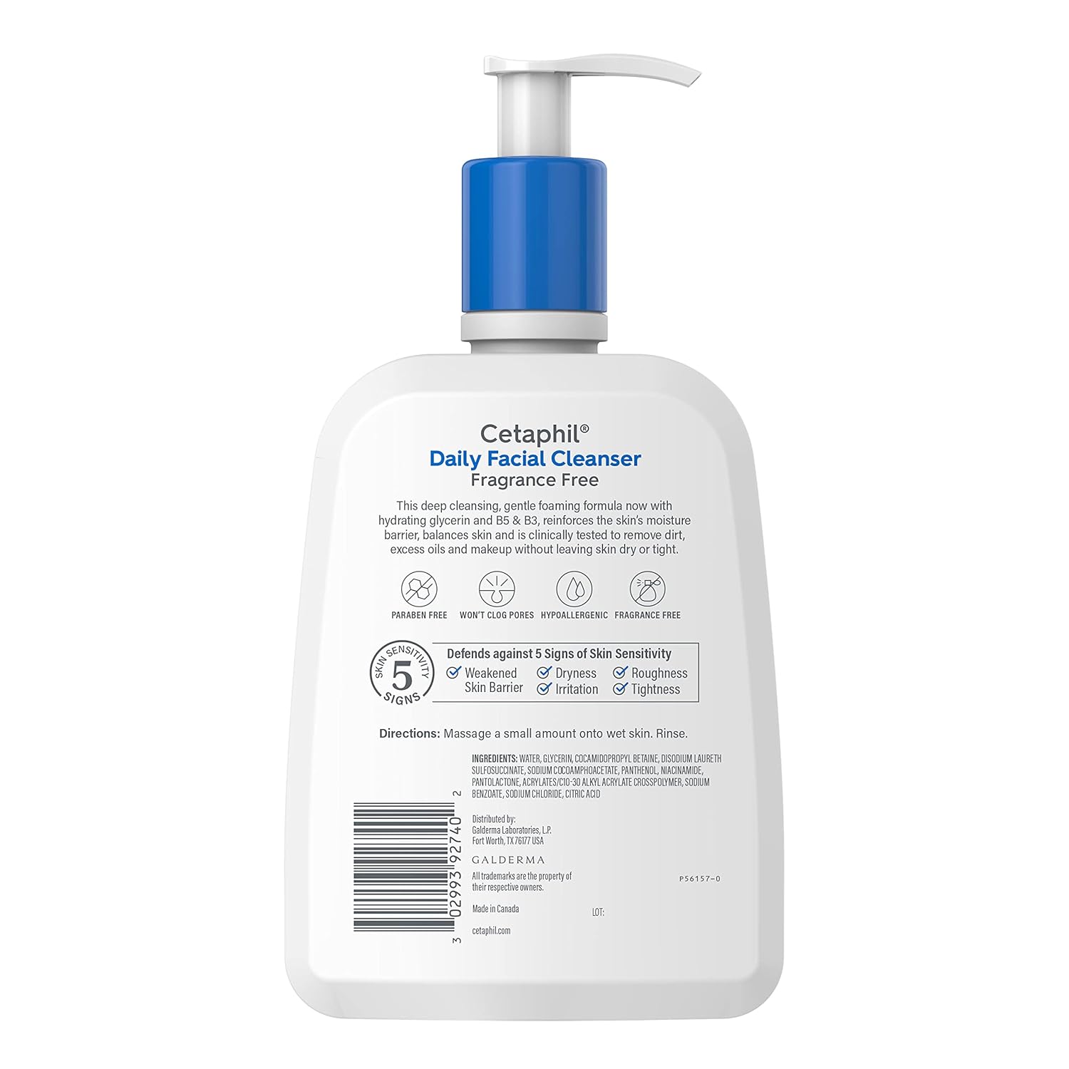 Buy now Cetaphil Face Wash, Daily Facial Cleanser for Sensitive, Combination to Oily Skin, 16 Oz, Fragrance Free, Gentle Foaming, Soap Free, Hypoallergenic at indiglob india