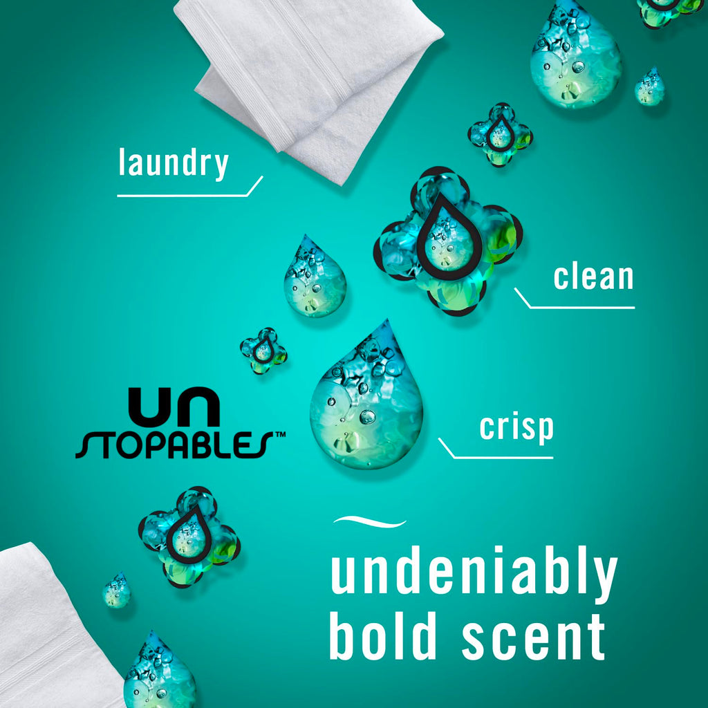 Febreze Odor-Fighting Plug in Air Freshener, Scented Oil Refill, Unstoppables Fresh and Downy Calm Scents, 4 Refills