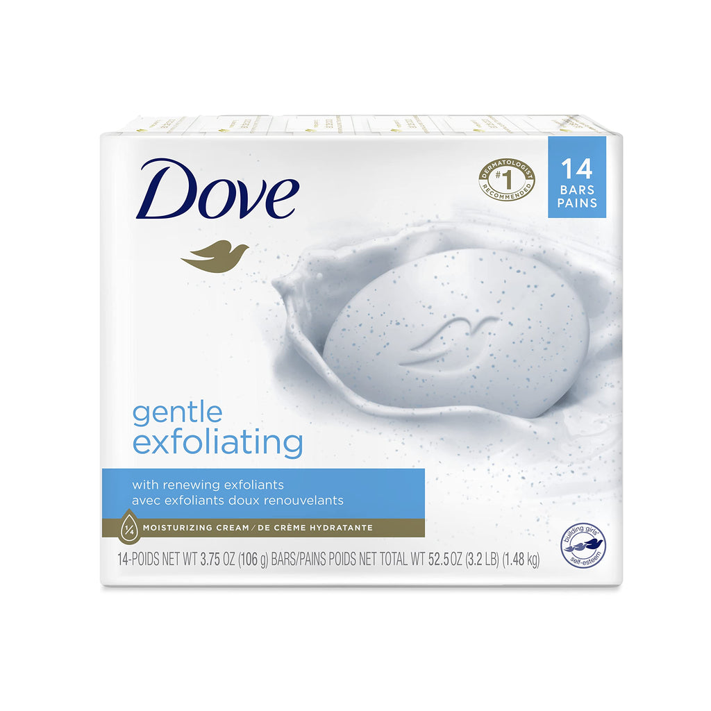 Buy now Dove Beauty Bar for Softer Skin Gentle Exfoliating More Moisturizing Than Bar Soap 3.75 oz 6 Bars at indiglob india