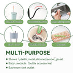 9PCS Reusable Long Colored Straw Cleaner Brush Set 12" Bendable
