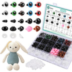 Junreox 820pcs Safety Eyes for Amigurumi, Crochet Stuffed Animals, 5-12mm