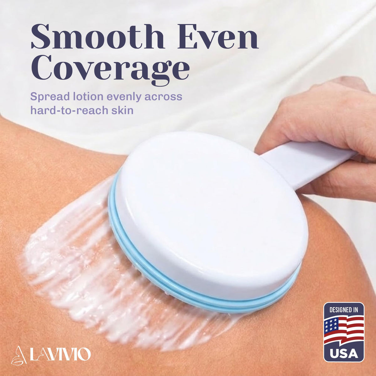 Lotion Applicator for Back - Back Lotion Applicator for Women and Men - 19 Massaging Rollers for Soothing Relief - Long Handle, Easy Application - Ideal for Elderly, Perfect for Cream & Lotion