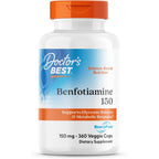 Buy now Doctor's Best Benfotiamine 150 with BenfoPure, Helps Maintain Glucose Metabolism, Non-GMO, Vegan, Gluten Free, Soy Free, 150 mg, 360 Veggie Caps 360VC Unflavored at indiglob india