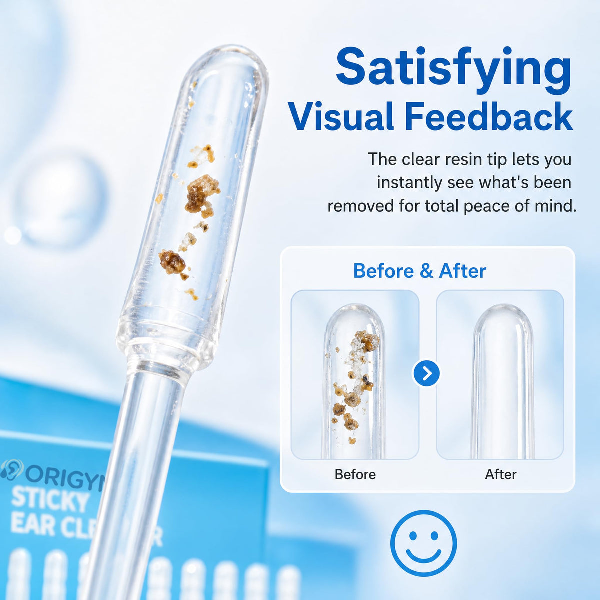 Ear Cleaners Reusable Tool for Dry Earwax Adhesive Tip