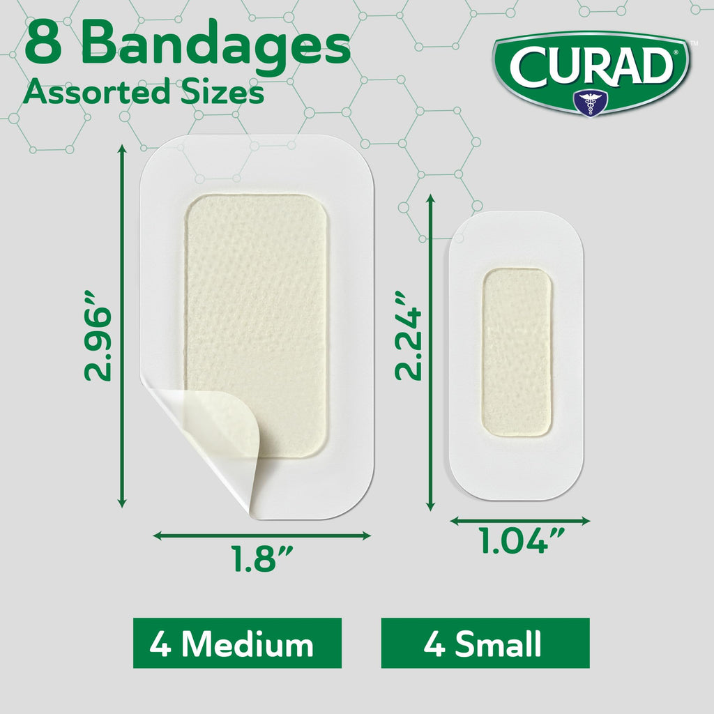 CURAD Soothe & Cool Clear Waterproof Hydrogel Bandages, Assorted Sizes