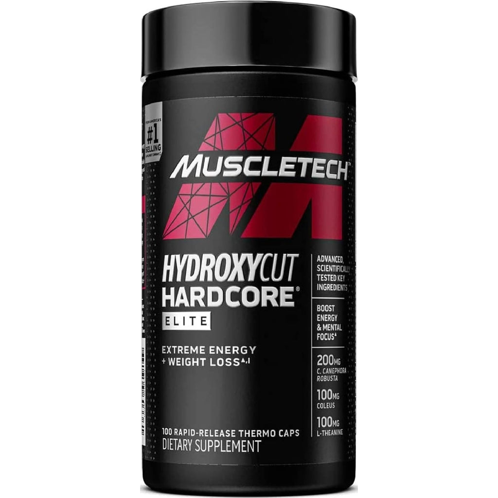 Hydroxycut Hardcore Elite, Rapid Release Capsules, 100 Count | Energy and Metabolism Support Supplement for Men and Women, 270 mg Caffeine Anhydrous and 200 mg Green Coffee Extract
