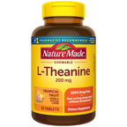Nature Made Chewable L Theanine 200mg, L-Theanine Supplement for Stress Relief, 50 Chewable Tablets, 50 Day Supply (Pack of 2)