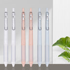 6pcs Gel Pen set, Black Ink Pens 0.18mm /0.28mm / 0.38mm Ultra Fine point Smooth Writing Pens with Silicone Grip, Retractable Cute Pens for Journaling NoteTaking sketching drawing stationery