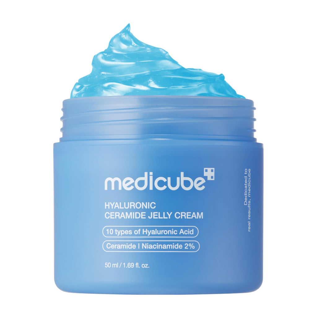medicube Jelly Cream with Collagen & Niacinamide, 1.69 fl.oz | Freeze-Dried Hydrolyzed Collagen for Skin Barrier Hydration, 24H Glow & Lifted Look, Korean skincare, 1.69 fl.oz