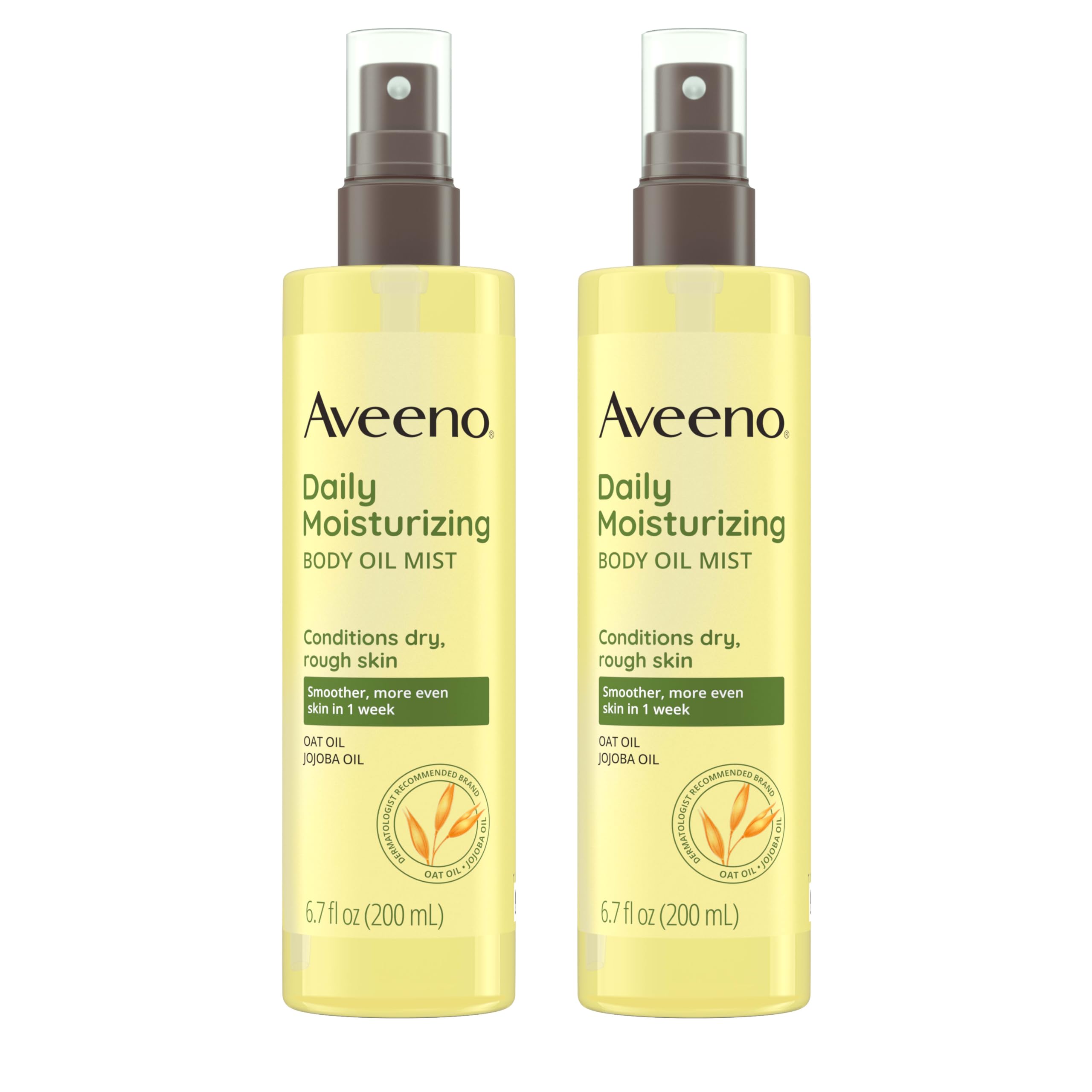 Aveeno Daily Moisturizing Body Oil Mist with Oat Oil and Jojoba Oil for Rough, Dry, Sensitive Skin, Nourishing Body Spray for Smoother, More Even Skin, Paraben- & Silicone-Free, 6.7 fl. oz