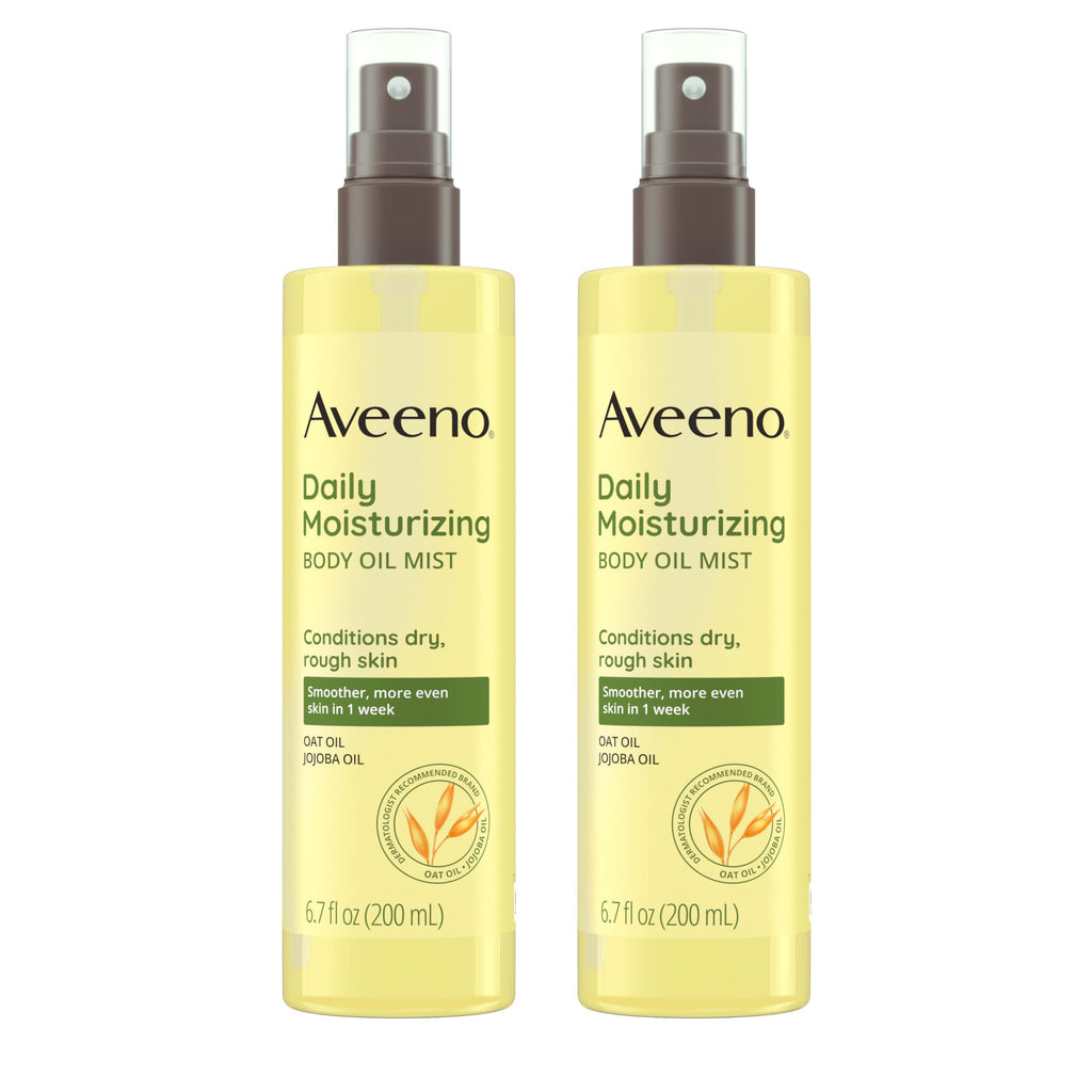 Aveeno Daily Moisturizing Body Oil Mist with Oat Oil and Jojoba Oil for Rough, Dry, Sensitive Skin, Nourishing Body Spray for Smoother, More Even Skin, Paraben- & Silicone-Free, 6.7 fl. oz