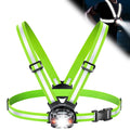 ISEYOU Running Lights for Runners, 500 Lumens Running Light with 45° Adjustable Tilt, 360° Reflective Vest & IPX4 Waterproof Rechargeable Light Up Gear for Night Walking/Cycling/Jogging/Hiking