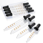 4 Pack, 1 mL Glass Eye Dropper with Measurement - Long & Short, Bent & Straight Tip Calibrated Glass Medicine Droppers, Accurate Dose Pipette Dropper for Essential Oils, Feeding, Ear, Lab, Health Care