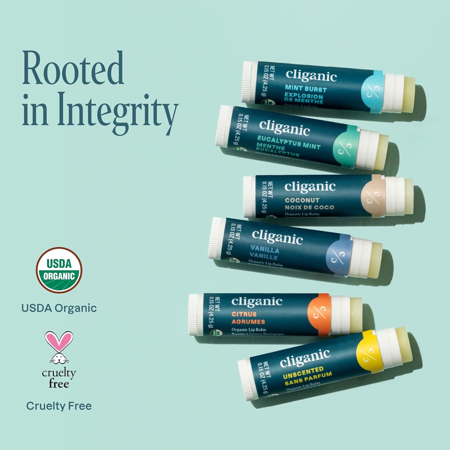 Buy now Cliganic Organic Lip Balm Set (6 Flavors) - 100% Natural Hydrating, Moisturizing for Dry Cracked Lips, for Men & Women at indiglob india