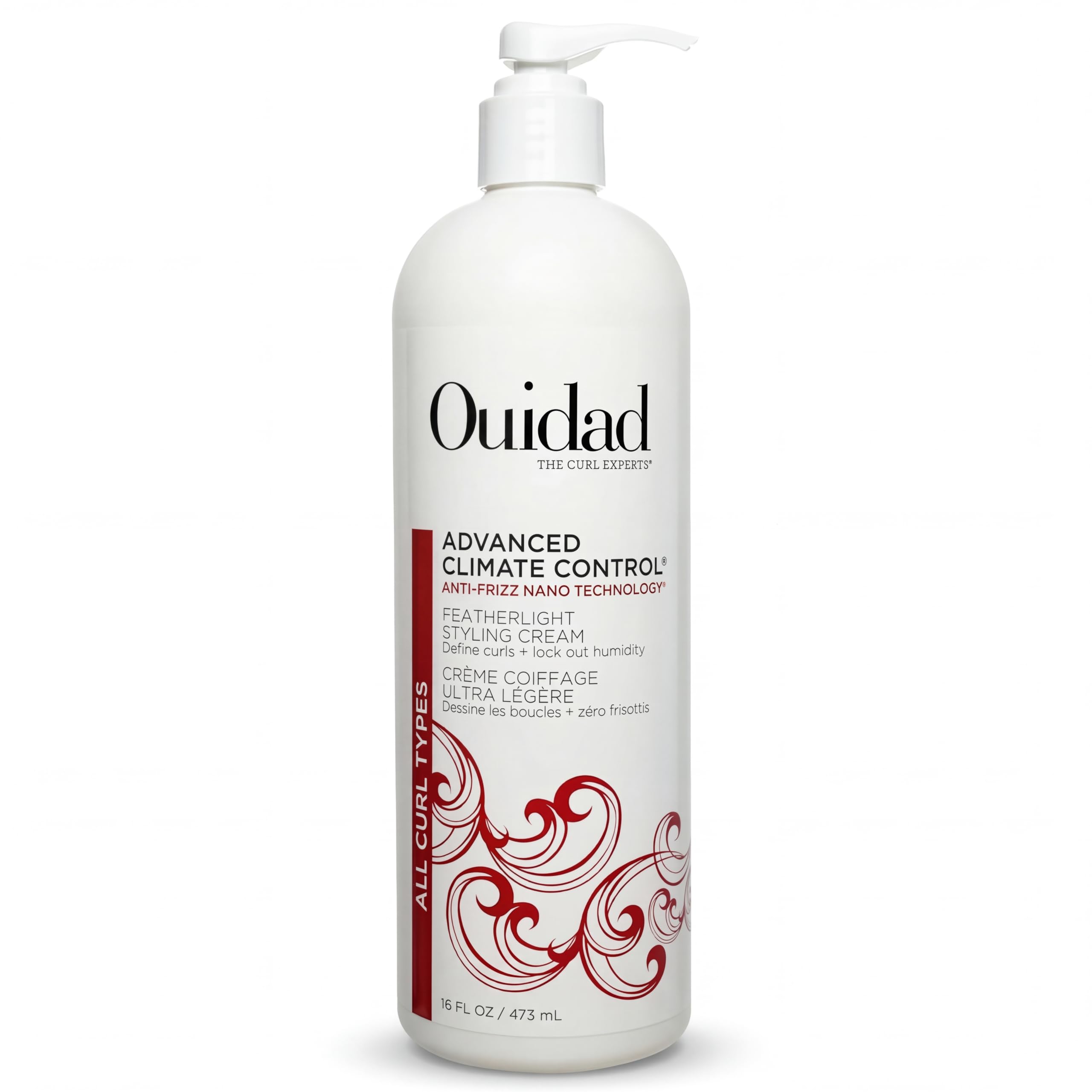 Ouidad Advanced Climate Control Featherlight Curls Styling Cream, Soft Hold | Frizz-Free Hair with Anti-Frizz Nano Technology, Flexible Curl Cream for Curly Hair, Locks Out Humidity, For All Curl Types