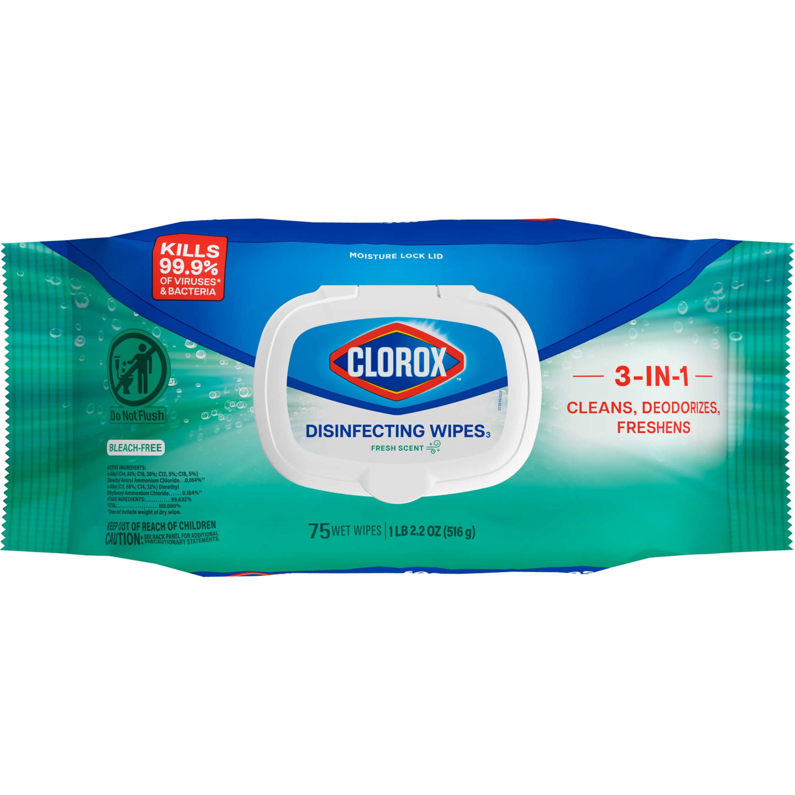 Buy now Clorox Disinfecting Wipes, Bleach Free Cleaning, Crisp Lemon, 75 Count (Pack May Vary) Fresh Scent at indiglob india