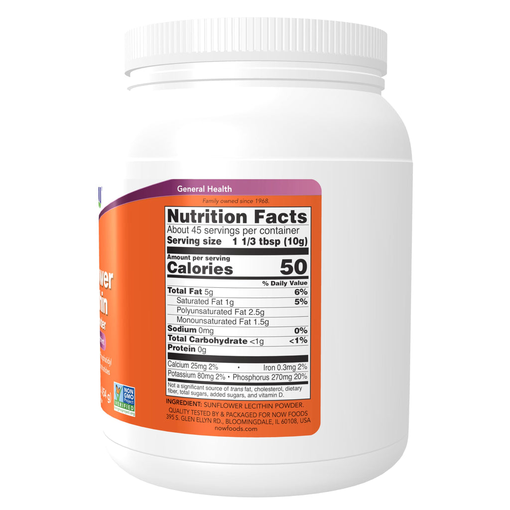 Buy now NOW Foods Supplements, Sunflower Lecithin with naturally occurring Phosphatidyl Choline and Other Phosphatides, Powder, 1-Pound at indiglob india