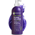 Tea Tree Purple Shampoo and Conditioner Set for Blonde, Silver & Gray Hair, Anti-Brass Toning & Brightening, Refreshes and Hydrates Scalp & Hair, Sulfate-Free Botanical Formula