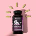 Saw Palmetto for Women with Bitoin 5000mcg Per Serving, 60-Day Supply | Vegan, Non-GMO DHT Blocker for Women for Hair, Skin and Nails, Saw Palmetto Extract with Biotin for Thicker Looking Hair