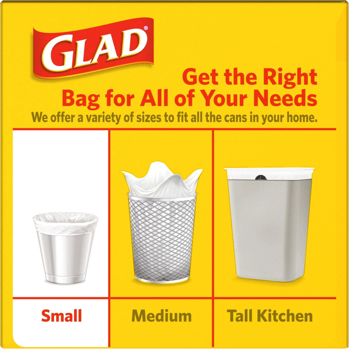 Glad Small Trash Bags - 4 Gallon - 30 Count (Pack of 6)