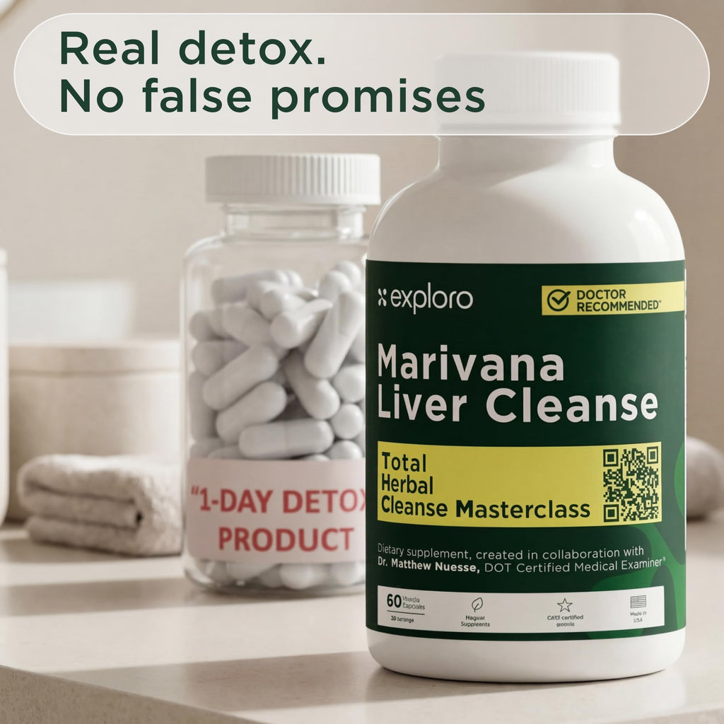 Exploro Liver Cleanse Detox for Heavy Users, Full Body Pills, 60 Count