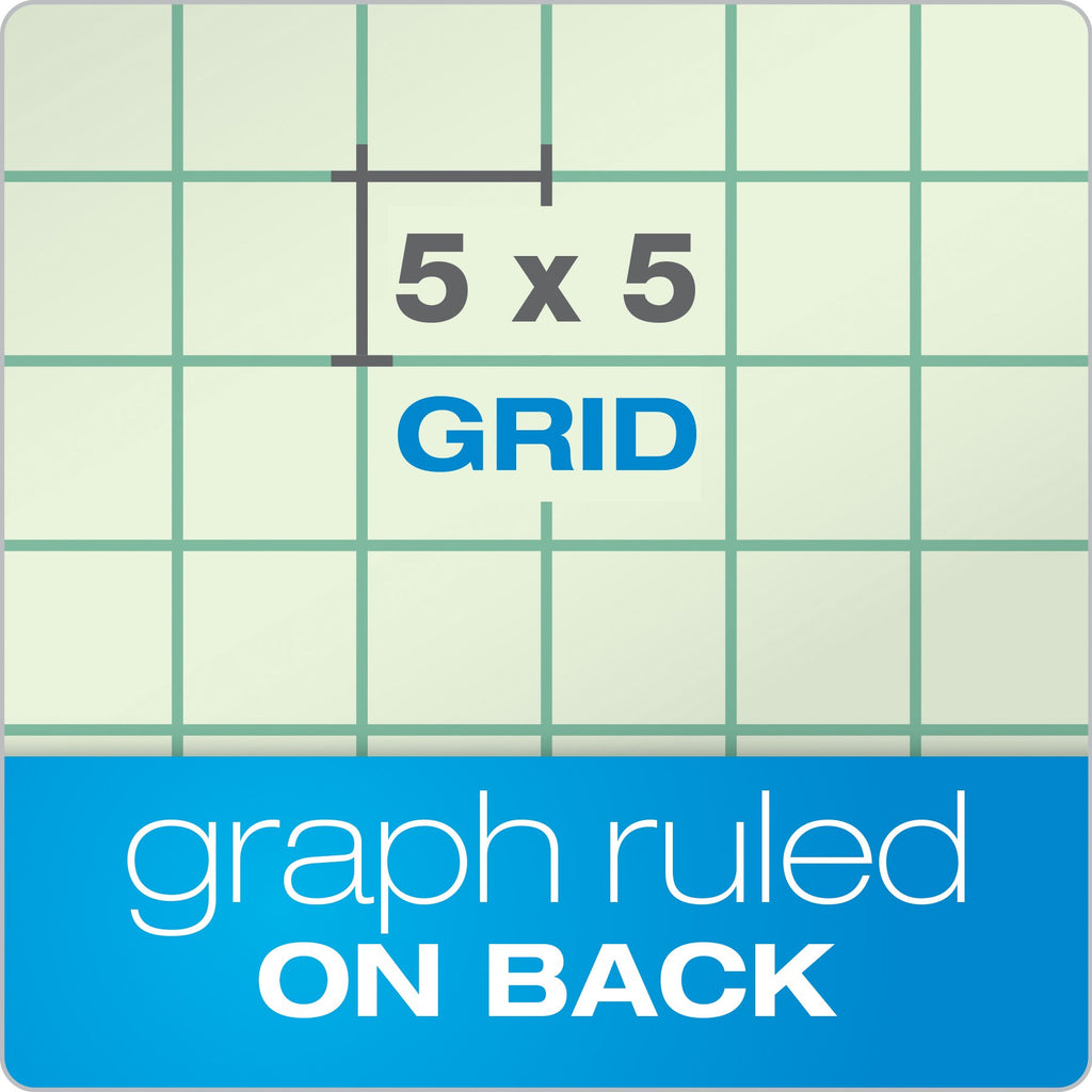 Ampad Engineers Computation Pad, Size 8-1/2 x 11, Greentint Paper, 5x5 Ruling, 3 Hole Punched, 100 Sheets Per Pad (22-142)