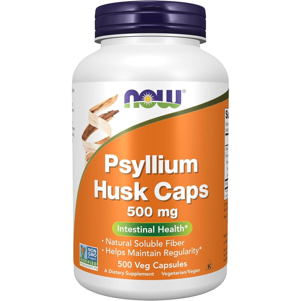 Buy now NOW Foods Supplements, Psyllium Husk Caps 500 mg, Non-GMO Project Verified, Natural Soluble Fiber, Intestinal Health*, 500 Veg Capsules at indiglob india