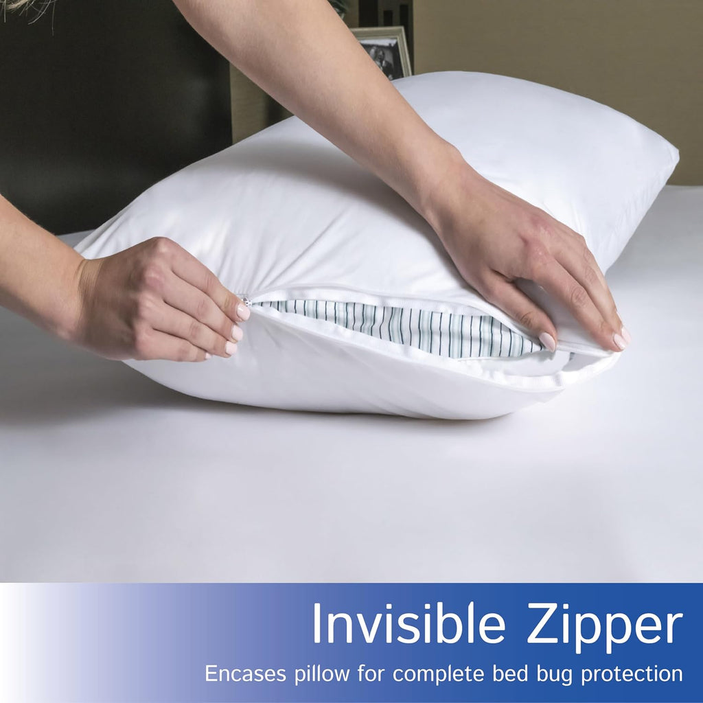 Buy now Four Seasons Essentials Waterproof King Pillow Protectors (Set of 2) – Zippered Pillow Cover Hypoallergenic Dust Allergy Proof Encasement at indiglob india