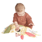 Manhattan Toy Deer One Soft Activity Crinkle Book & Fold Out Pat Mat for Baby, Toddler with Squeaker, Discovery Mirror and Teether